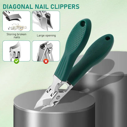 💚 3-Piece Nail Clipper Set 47% OFF 🦅 Wide Jaw & Long Handle for Thick Nails