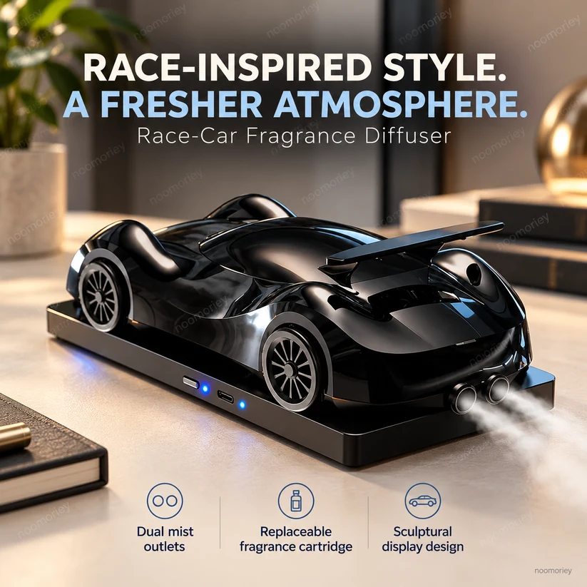 🏎️ Race-Car Aroma Diffuser with Dual Exhaust Mist