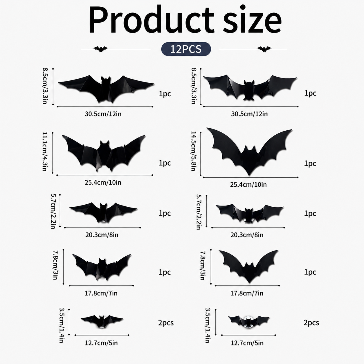 Halloween LED Bat Wall Decor – 3D Glitter Flying Bat Stickers for Spooky Party, Room & Window Decorations