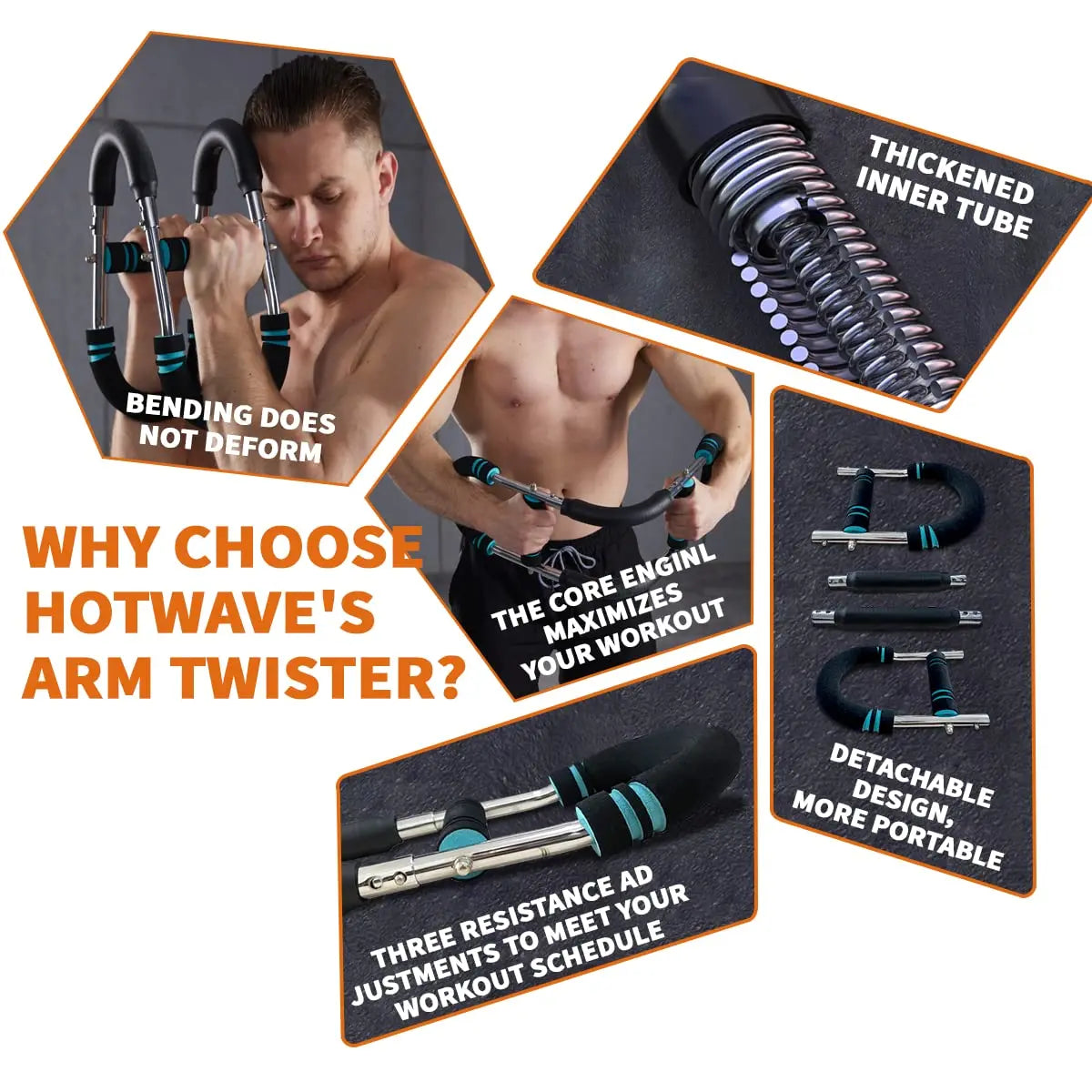 HOTWAVE Arm Trainer,Adjustable Chest Workout Equipment,Arm Trainer for Men,Chest Trainer for Men,Upper body Strength Training, Portable Spring Resistance Home Fitness Equipment tiktokshopbacktoschool