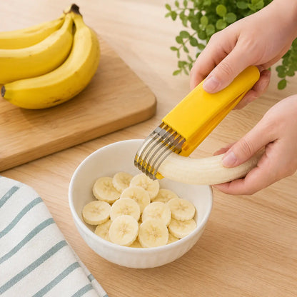 49% OFF 🍌 Handheld Banana Slicer – Perfect Slices in One Press