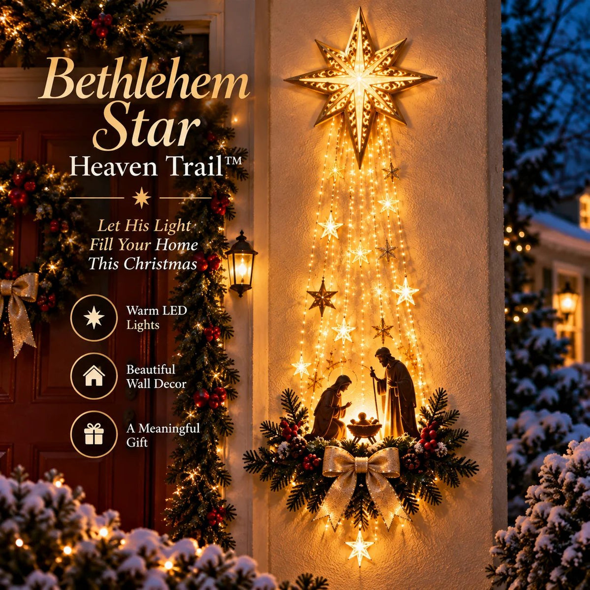 ✨ 50% OFF Lighted Bethlehem Star Nativity Wall Decor – Faith-Inspired Christmas Decoration