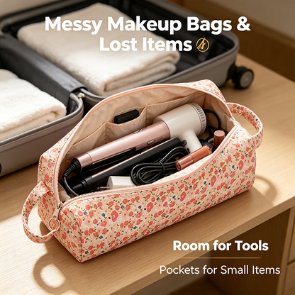 🔥 FINAL 50% OFF Quilted Multi‑Purpose Storage Bag, Portable Zipper Cosmetic Makeup Pouch 🎒
