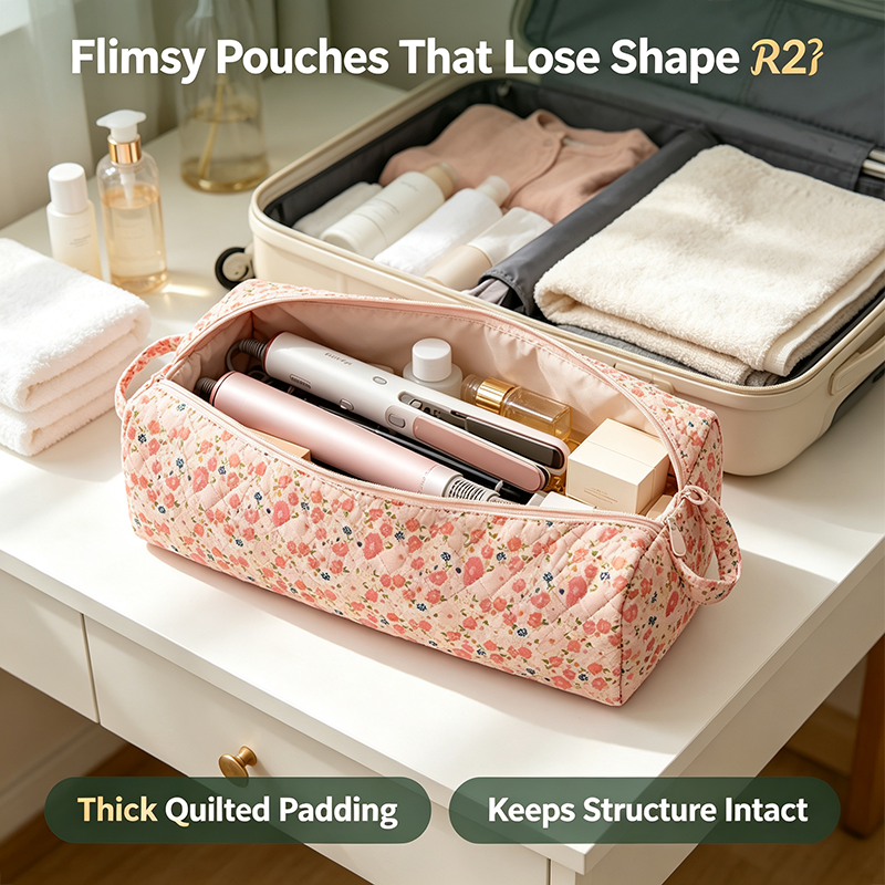 🔥 FINAL 50% OFF Quilted Multi‑Purpose Storage Bag, Portable Zipper Cosmetic Makeup Pouch 🎒