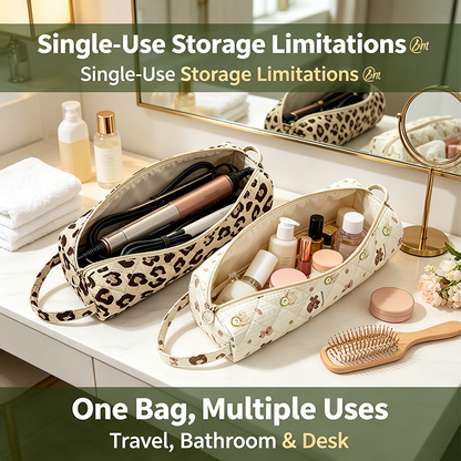 🔥 FINAL 50% OFF Quilted Multi‑Purpose Storage Bag, Portable Zipper Cosmetic Makeup Pouch 🎒