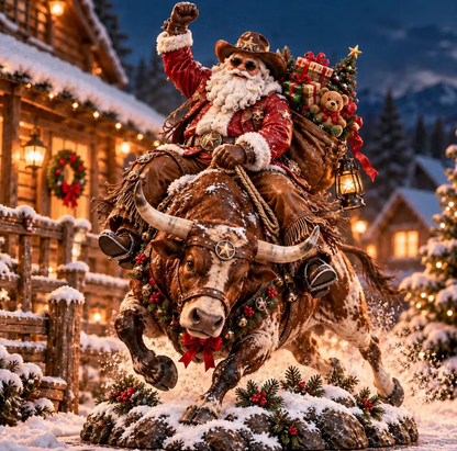 🔥 Last Day 49% OFF – 🤠 Cowboy Santa Rides Into Christmas 🎅✨