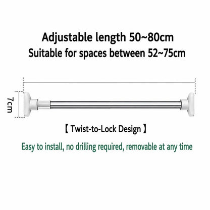 💥 半价优惠🛠️ Drill-Free Tension Rod — No Tools, No Holes, No Hassle