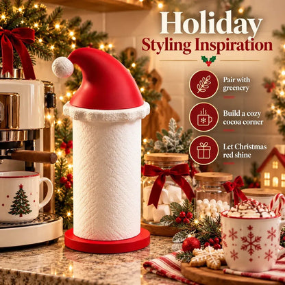 🎅 Santa Hat Paper Towel Holder - Festive Christmas Kitchen Decor 🎄