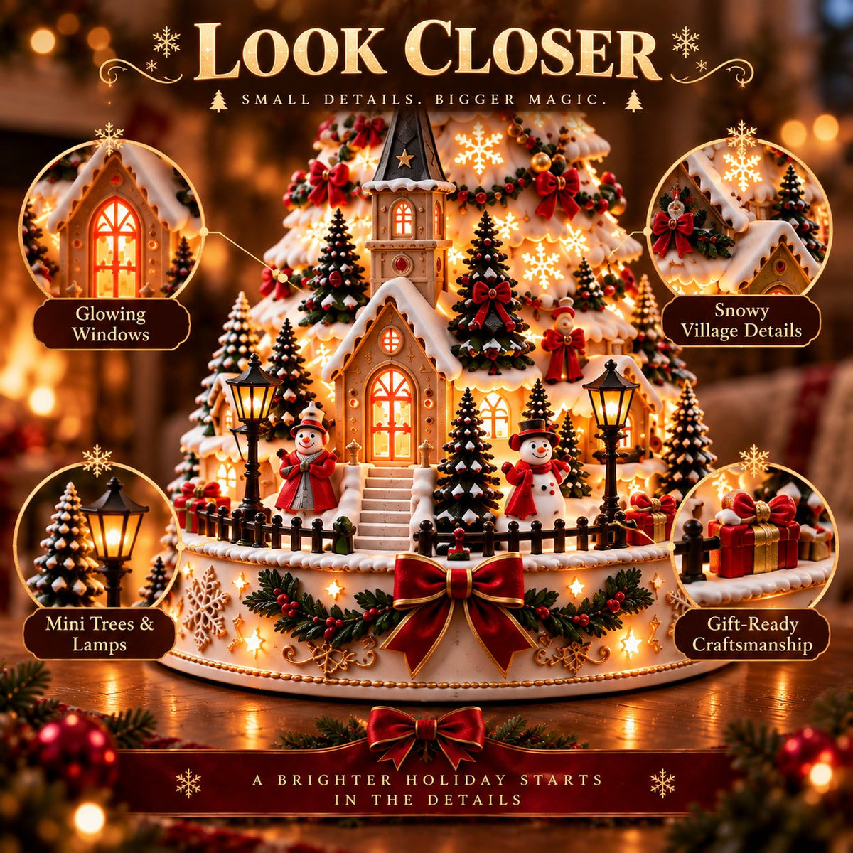 🏆 6,000+ Sold - 🎄MerryRealm Christmas Village Lightscape Tree
