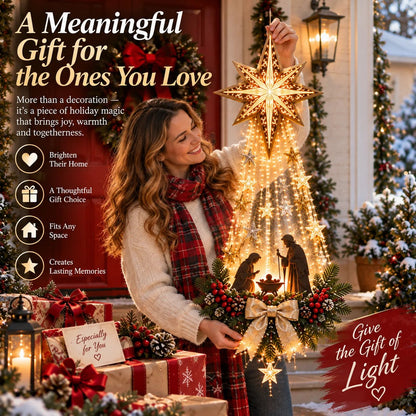✨ 50% OFF Lighted Bethlehem Star Nativity Wall Decor – Faith-Inspired Christmas Decoration