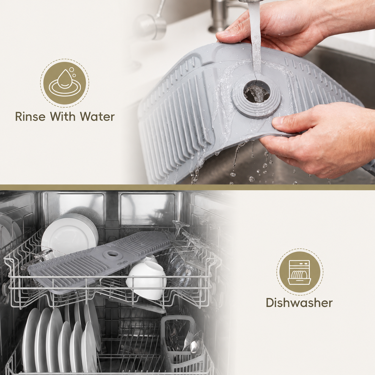 📢 LAST DAY 49% OFF 🔥 Silicone Faucet Splash Guard Mat 🚰 7° Self-Draining Sink Counter Mat