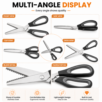 ✂️ 48 OFF Professional Pinking Shears – Stainless Steel Zigzag Fabric Cutting Scissors