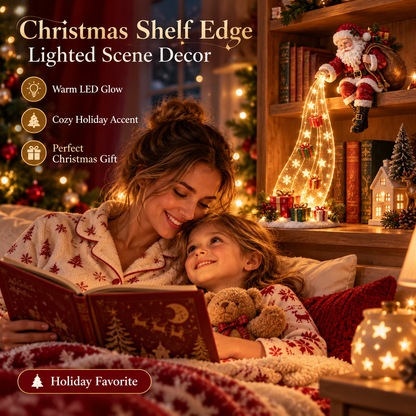 🎄 50% OFF Christmas Shelf Edge Lighted Scene Decor ✨ Create A Magical Holiday Corner At Home