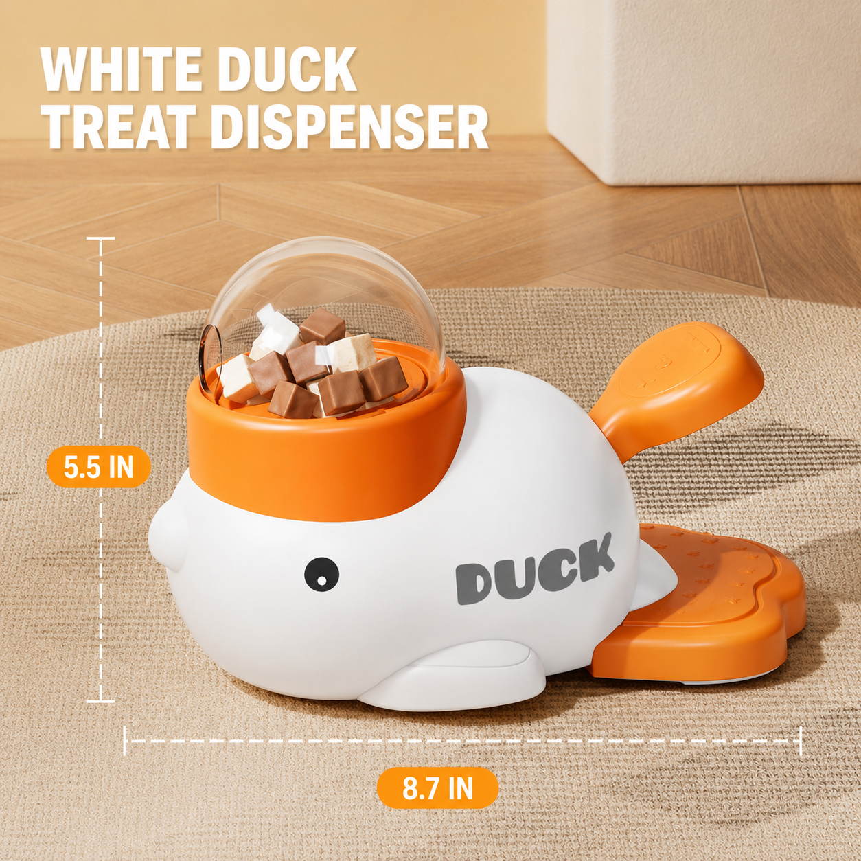 🐥 Interactive Duck Treat Dispenser Toy for Dogs & Cats