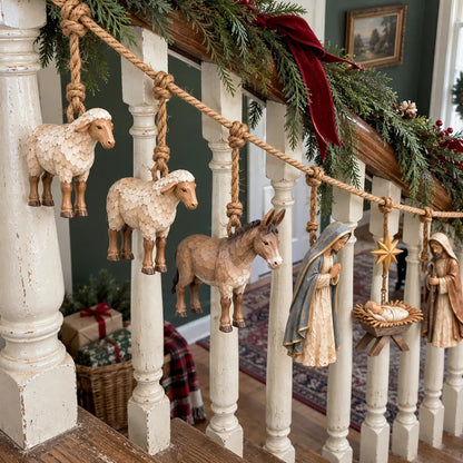 Handcrafted Wooden Nativity Garland