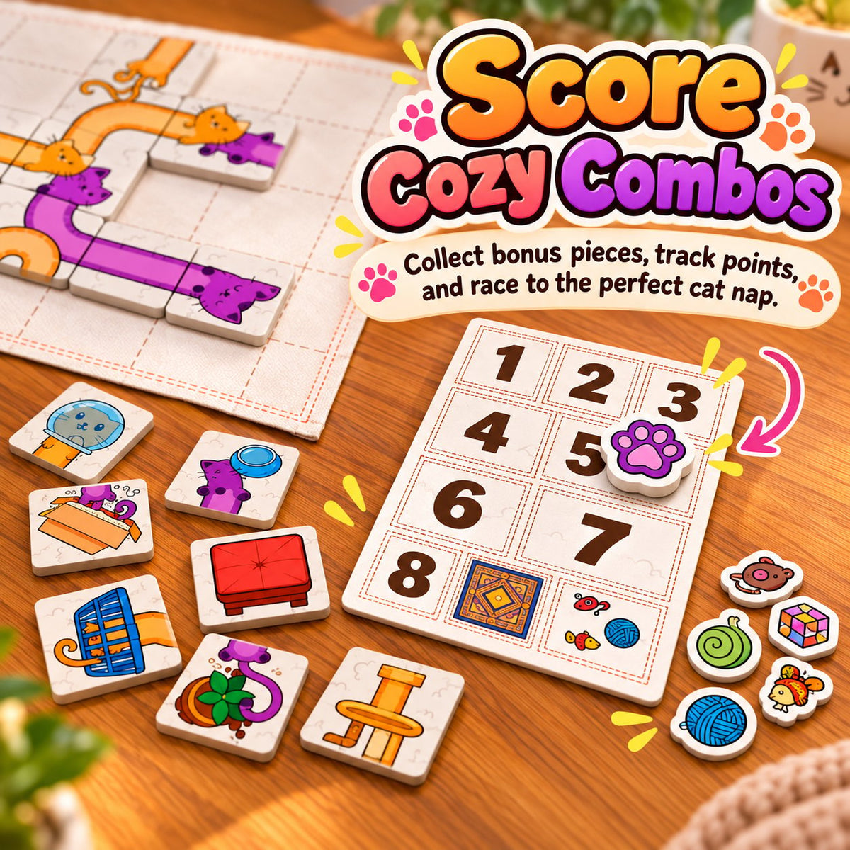 🐱 Cat Nap – Cute Cat Puzzle Board Game for Family Fun & Game Night(✨Buy 2 Free Shipping)