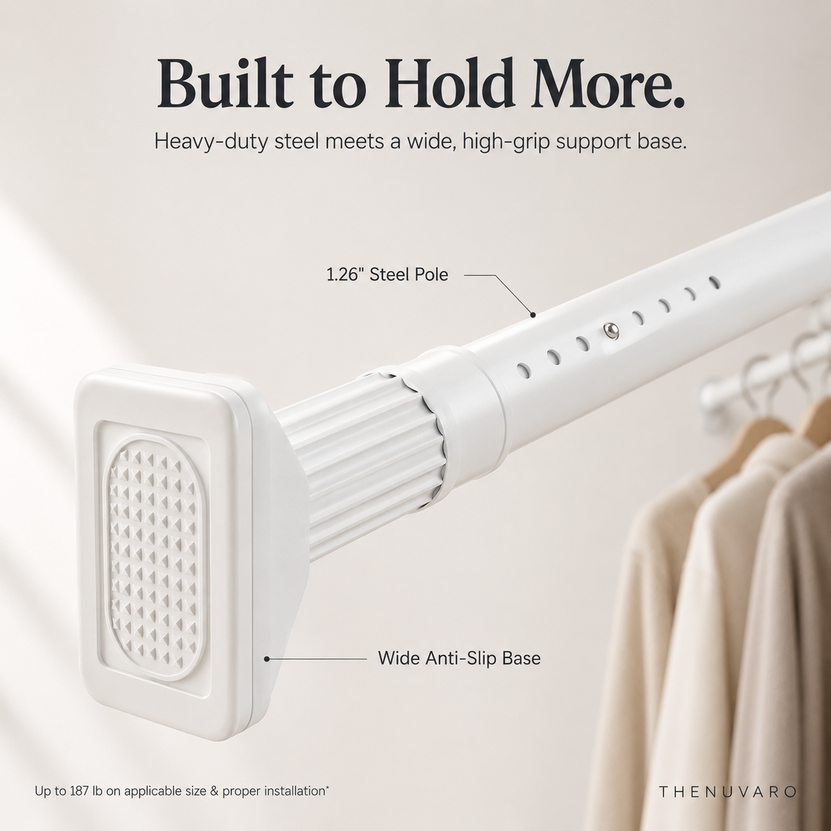 💥 半价优惠🛠️ Drill-Free Tension Rod — No Tools, No Holes, No Hassle