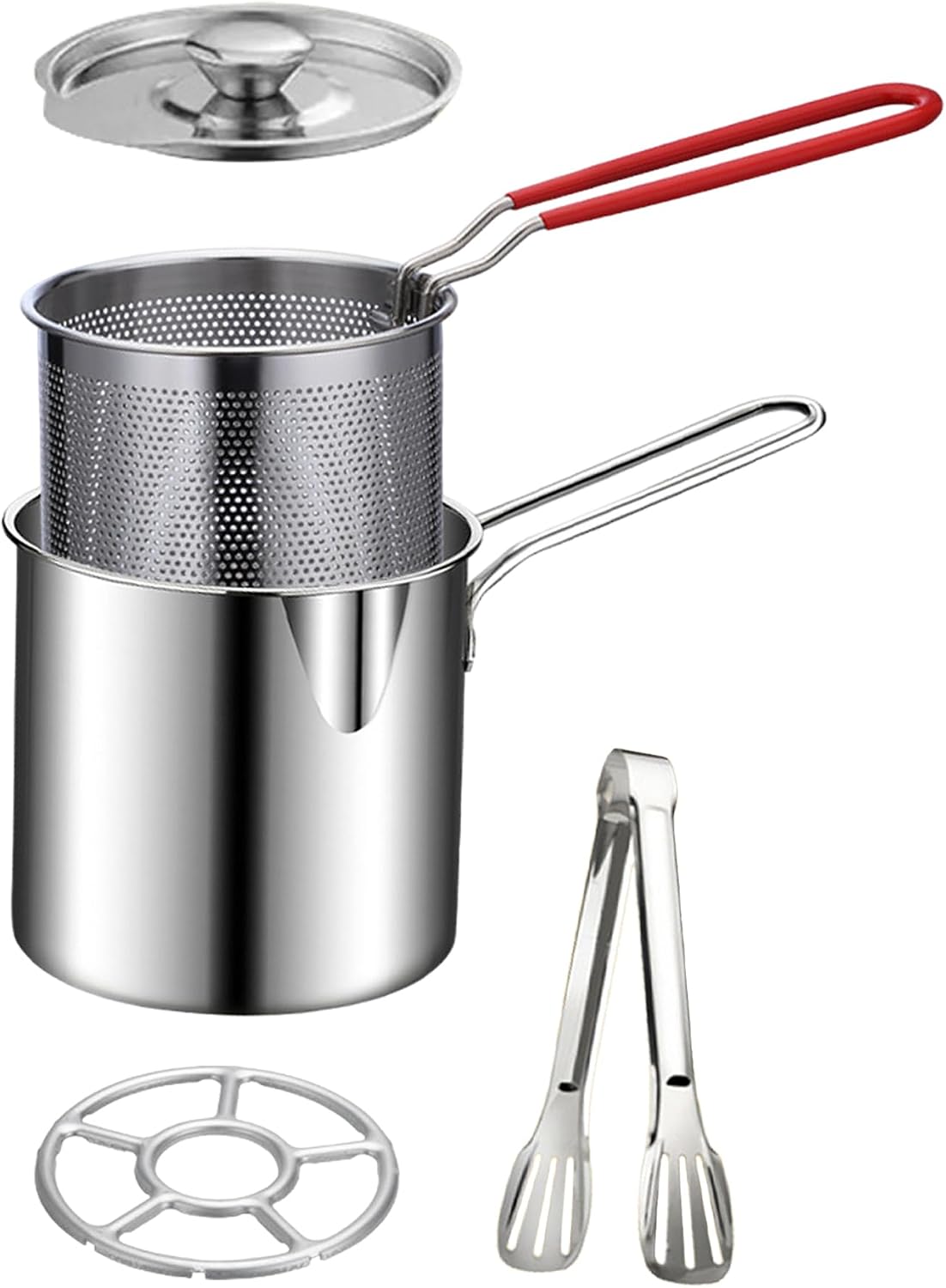 🔥 Fry Small, Enjoy Big 🍟 304 Stainless Steel Mini Deep Fryer with Lift-Out Basket