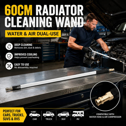 🔥 Only Today 49% OFF 60cm Radiator Cleaning Wand 🚗 Deep Reach Car Radiator Cleaner With Water & Air Connector
