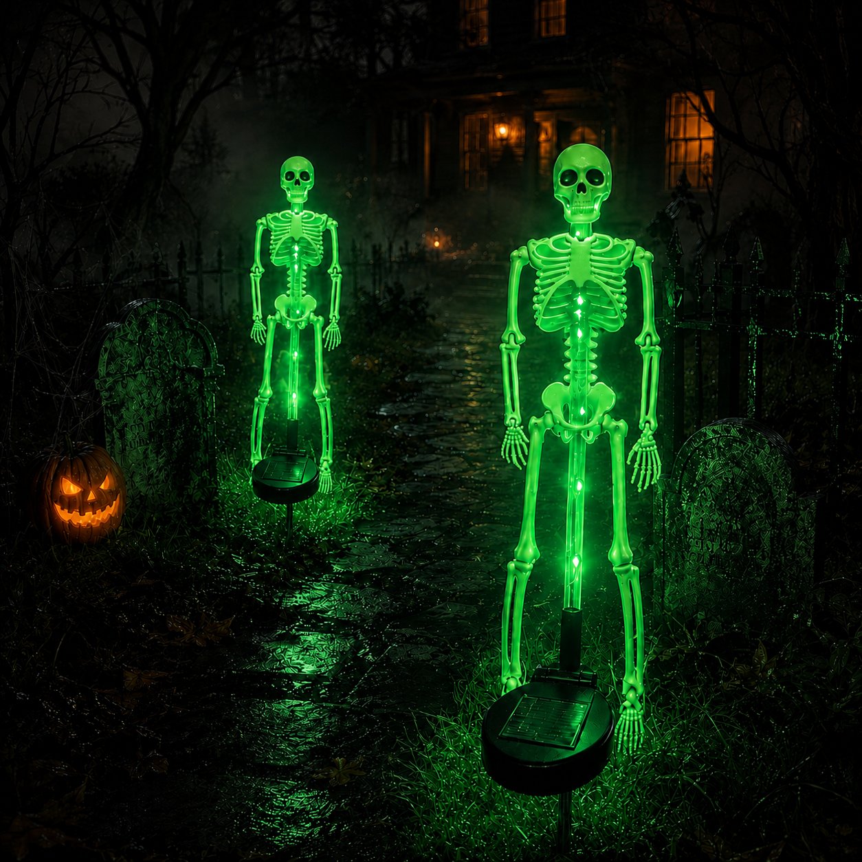 💀 Solar Skeleton Yard Stake – Halloween Outdoor Decor
