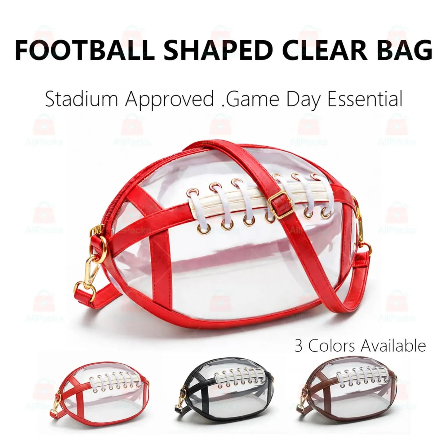 🔥 Limited-Time 50% OFF Clear Soccer Game Day Crossbody Bag 🏈