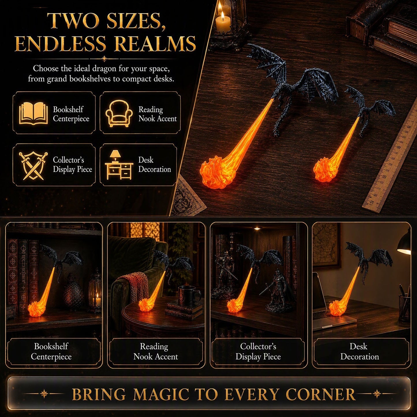🐉 50% OFF Flying Dragon Bookshelf Light – Bring Fantasy to Life 🔥