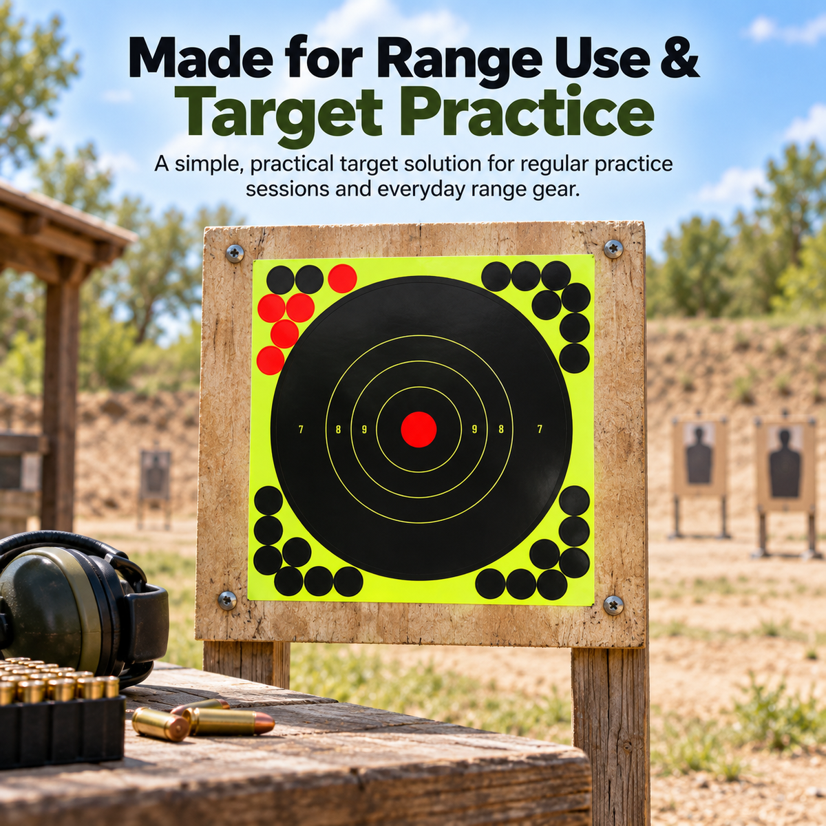 🎯 8' Peel-and-Stick Shooting Targets – 50-Pack Bullseye Stickers
