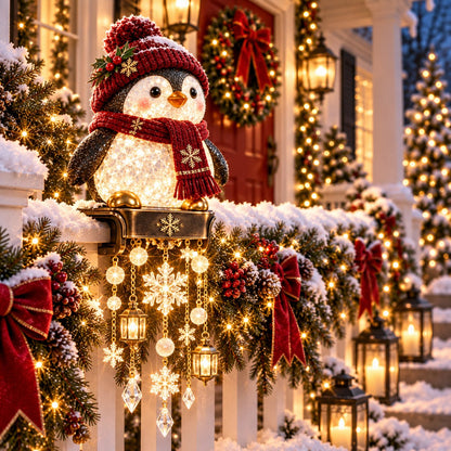 💯🎄 Christmas Porch Railing Lights – 4 Festive Character Designs