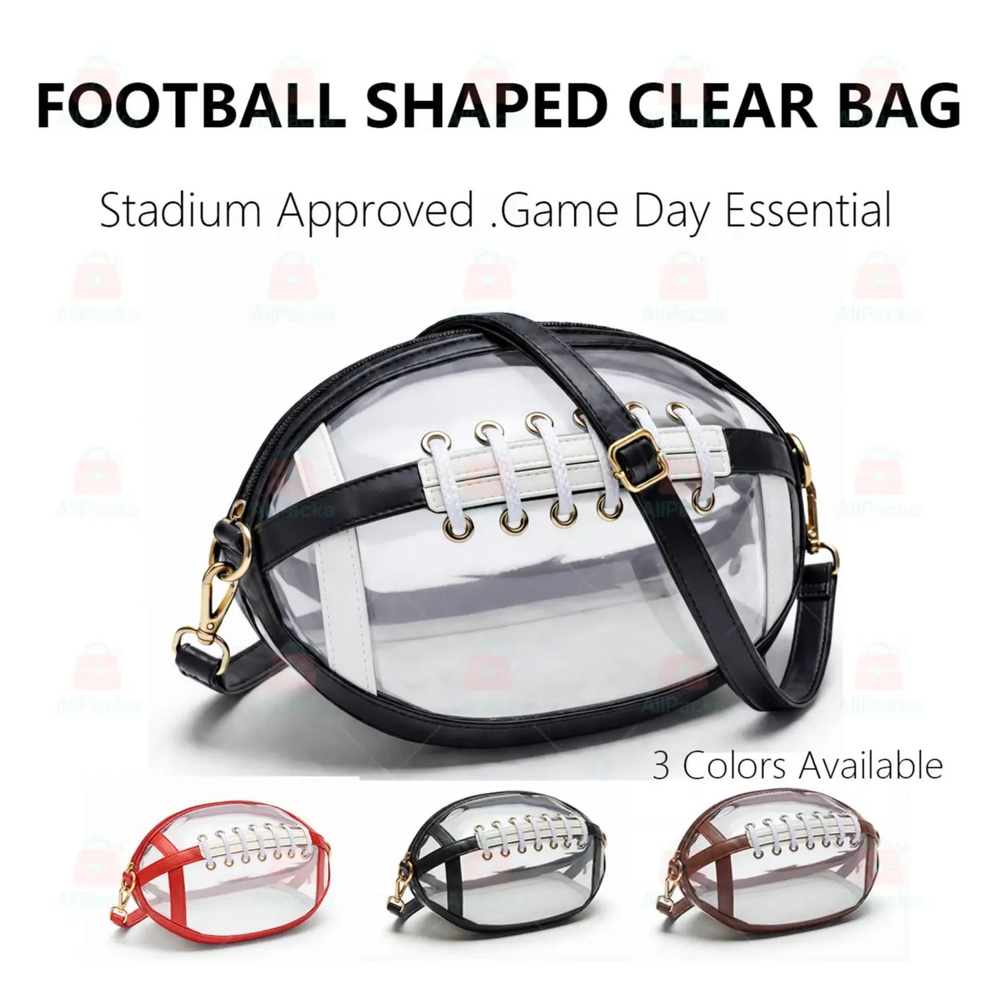 🔥 Limited-Time 50% OFF Clear Soccer Game Day Crossbody Bag 🏈