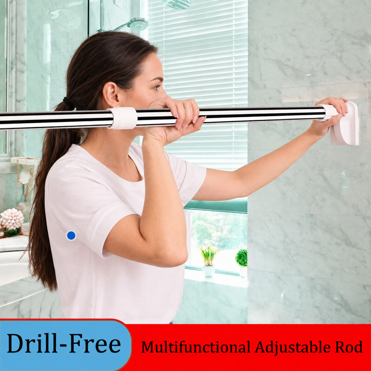 Heavy-Duty No-Drill Adjustable Tension Rod