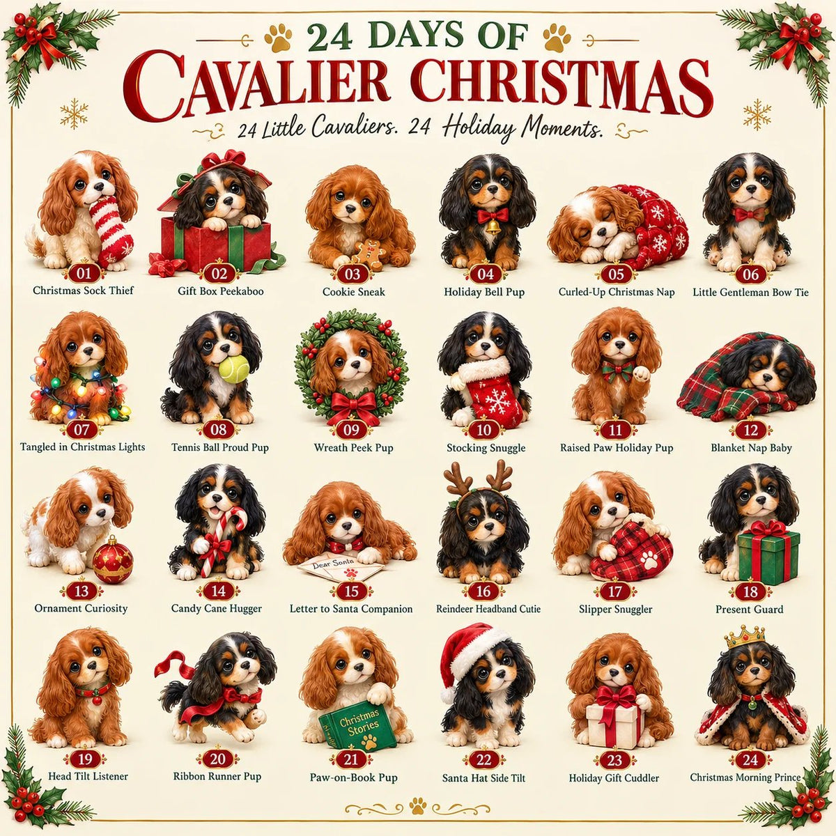 🐶 24 Days of Cavalier Christmas Advent Calendar 2026 – 24 Collectible Cavalier Surprises