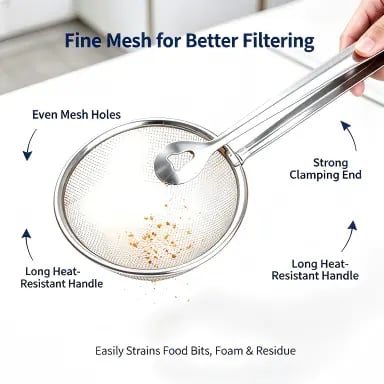🔥2-in-1 Stainless Steel Strainer Tongs – Grab, Drain & Serve with One Tool