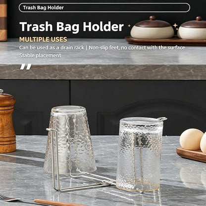 ♻️304 Stainless Steel Foldable Garbage Bag Holder