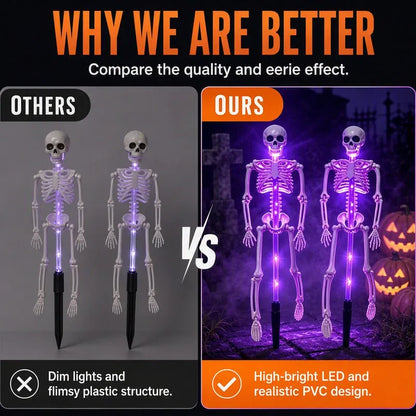 🎃 LIMITED TIME 50% OFF 🦴 Halloween Skeleton Solar Lights ✨ Create A Spooky Glow For Your Yard Tonight