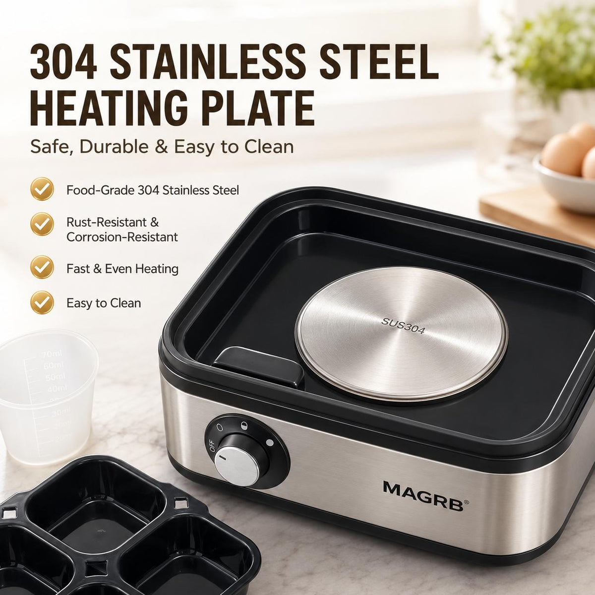 🥚 8-Egg Electric Cooker – 3-in-1 Egg Boiler, Poacher & Omelet Maker 🍳✨