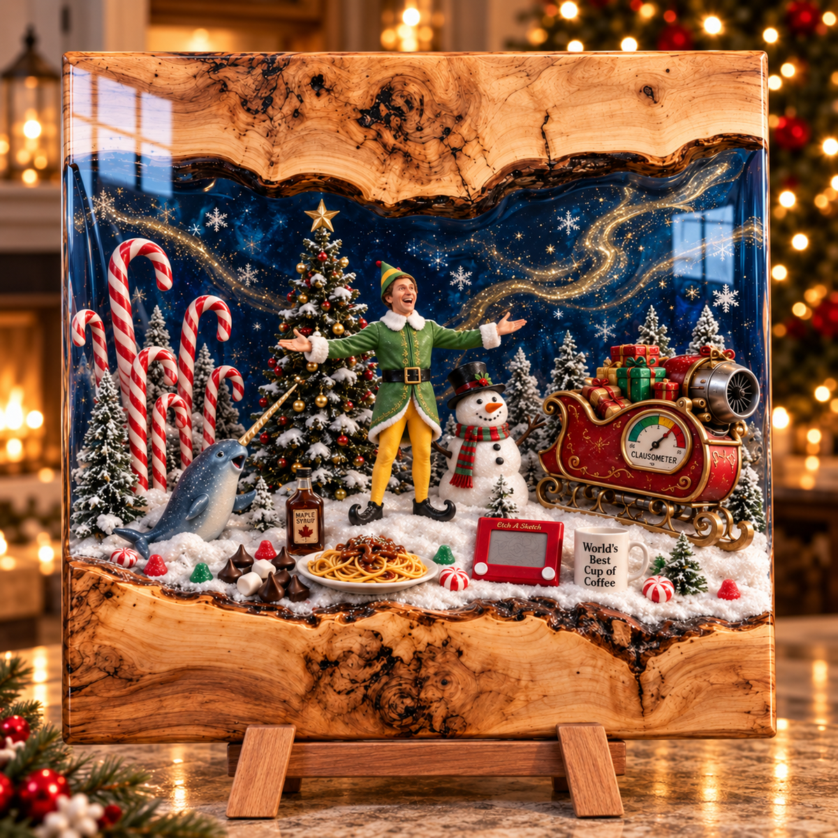 🎄 Christmas Kitchen Cutting Board ✨ Festive Holiday Display Decor