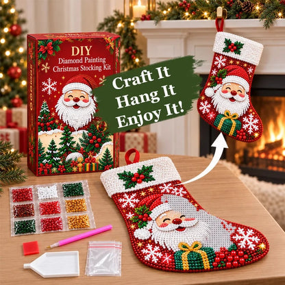 🎅 50% OFF ✨ DIY Diamond Painting Christmas Stocking Kit – 🎄 Make a Christmas Stocking They’ll Remember