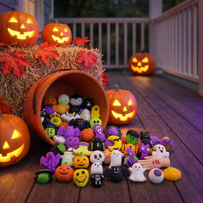 🎃 50% OFF Halloween Mini Squishy Toys 👻 30/60/90 PCS Random Assortment for Party Favors