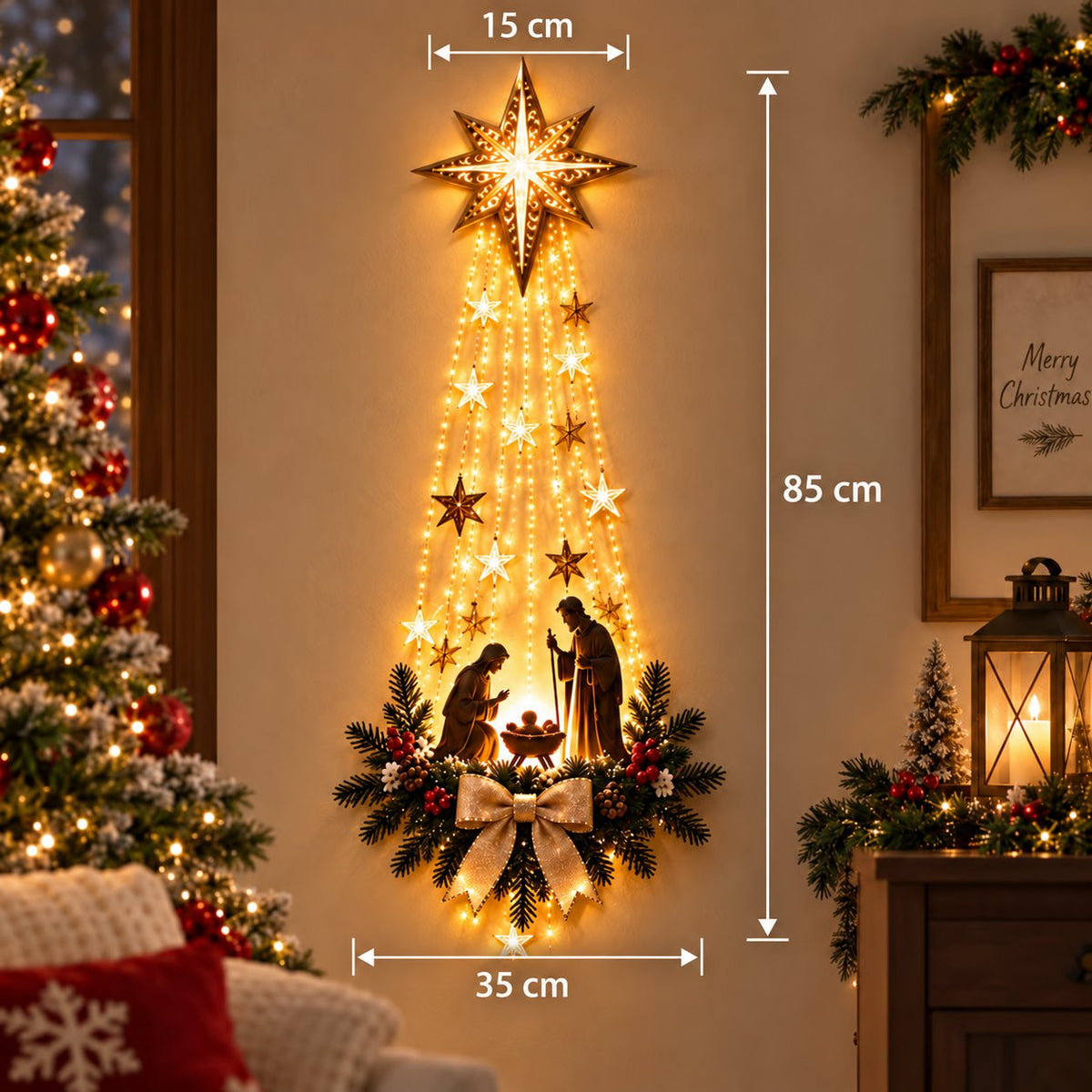 🔥Buy 2 Get 20% OFF🔥✝️ Bethlehem Star of Faith™ – Lighted Nativity Wall Decor✝️✝️