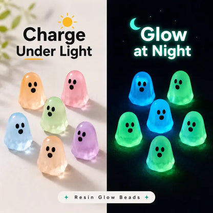 👻 50% OFF 60PCS Glow-in-the-Dark Mini Ghosts – Halloween DIY Resin Decor