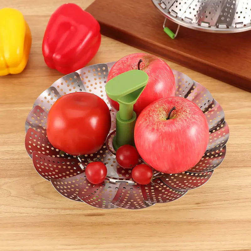 🔥 50% OFF 🥦 Expandable Stainless Steel Vegetable Steamer Basket