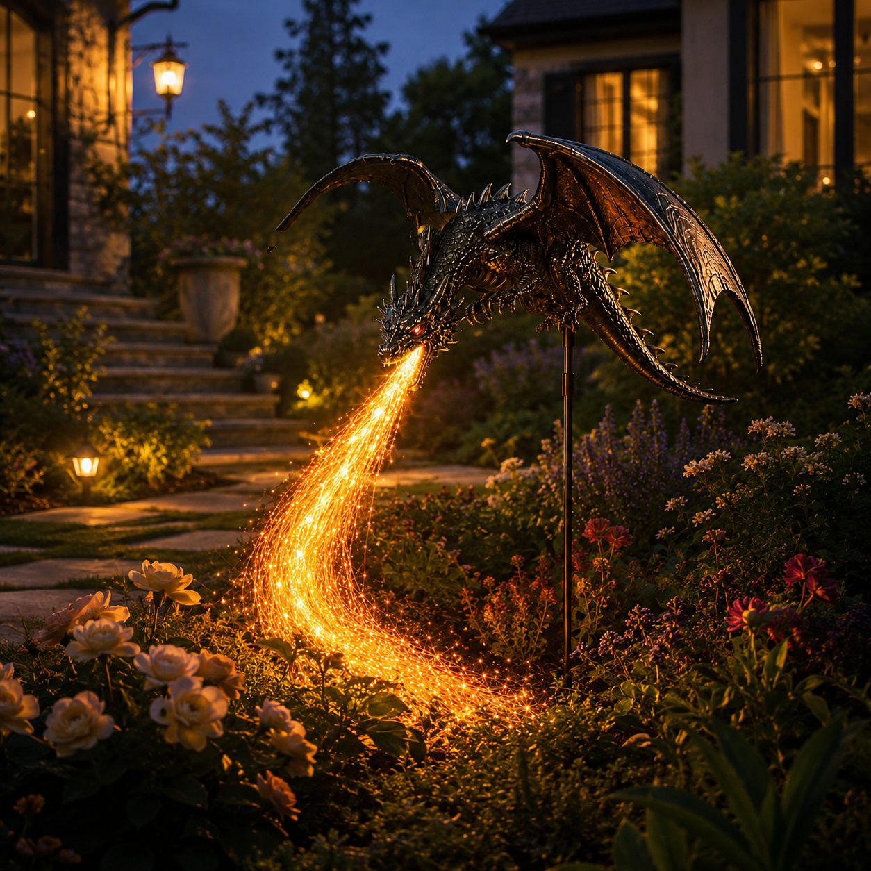 🐉 50% OFF 2027 Dragon’s Ember Solar Garden Light 🔥 Magical Halloween Outdoor Decor