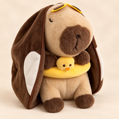 🌙 50% OFF Breathing Capybara Plush Backpack – Glowing Sleep Companion Toy for Kids