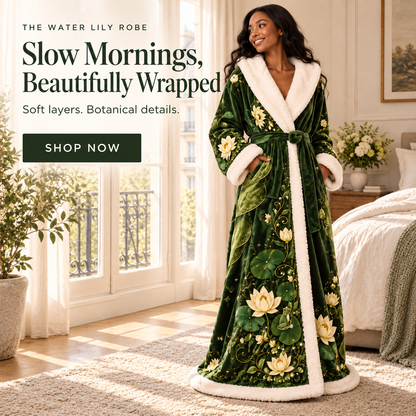 🌸Floral Hooded Robe with Plush Lining