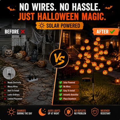 🎃 Solar Pumpkin Tree Lights