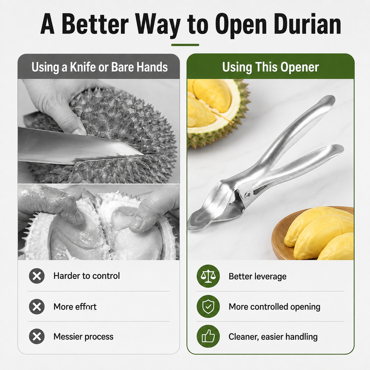49% OFF 🥭 Stainless Steel Durian Opener – Open Tough Shells With Ease