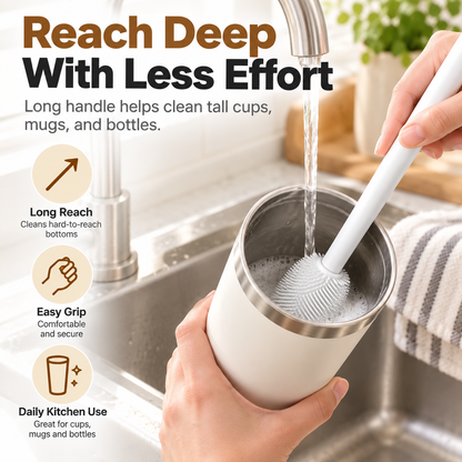 💥 49% OFF 4PCS Foldable Silicone Cup Cleaning Brush Set – Deep Clean Every Corner