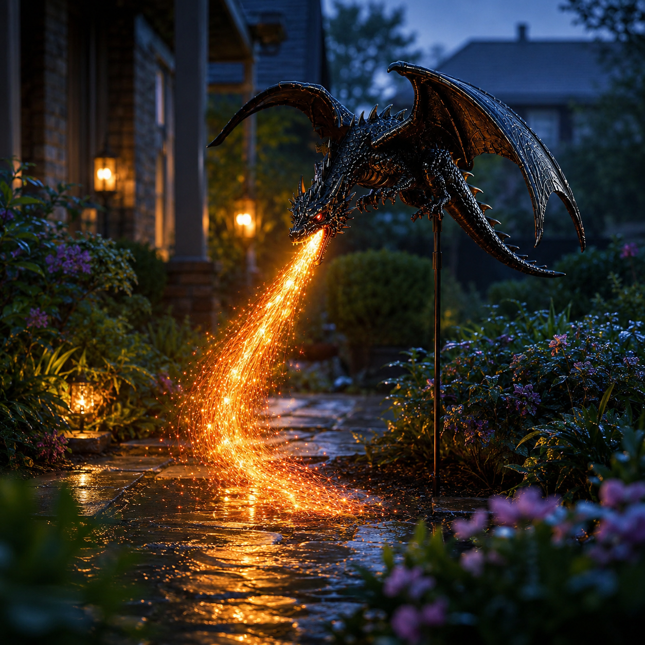 🐉 50% OFF 2027 Dragon’s Ember Solar Garden Light 🔥 Magical Halloween Outdoor Decor