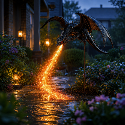 🐉 50% OFF 2027 Dragon’s Ember Solar Garden Light 🔥 Magical Halloween Outdoor Decor