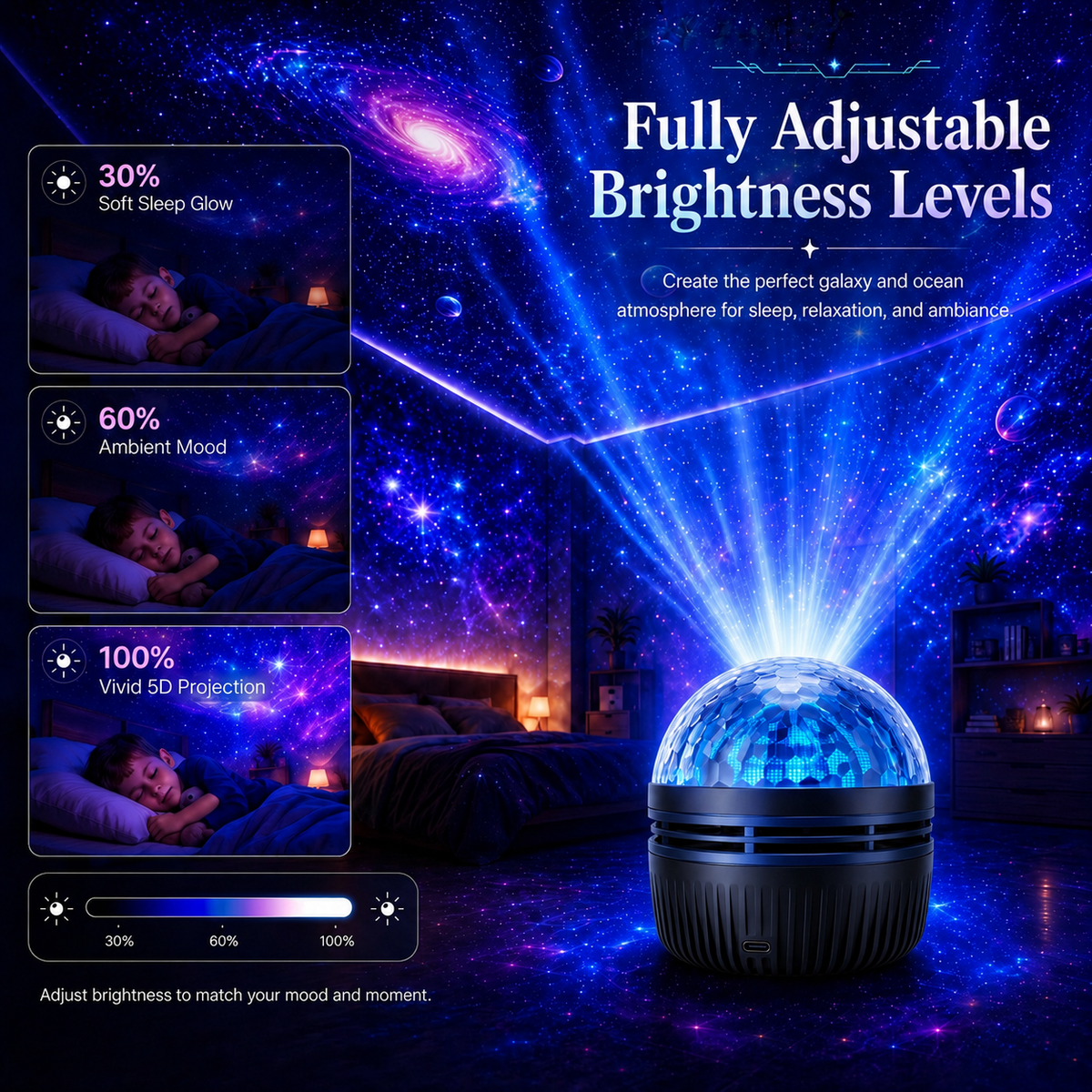 🔥 49% OFF Ahlwoeltra 5D Ambient Projection Light 🌌 Galaxy Room Projector